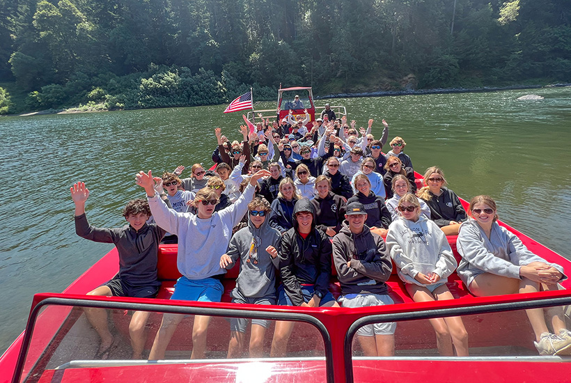 teens on speedboat on western tour